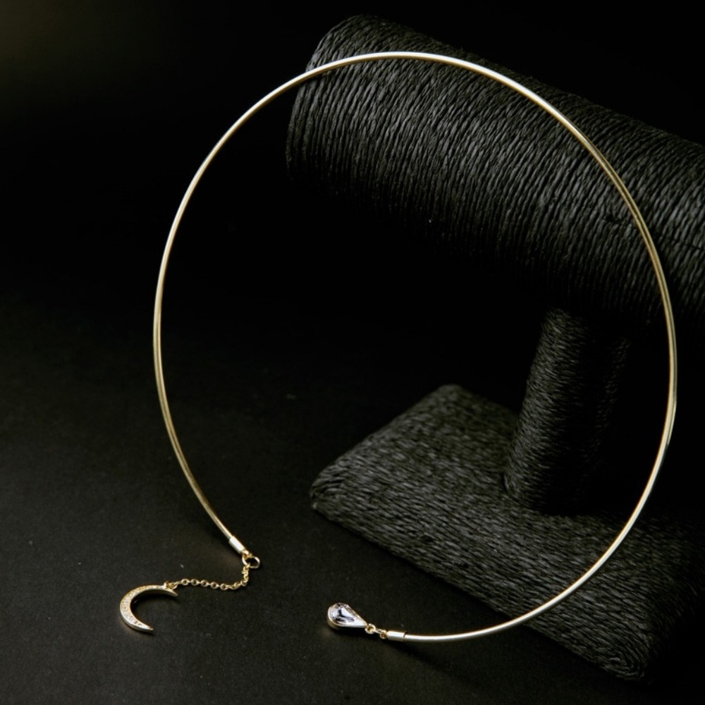 ❗SALE❗Golden Moon and Gem Choker Necklace